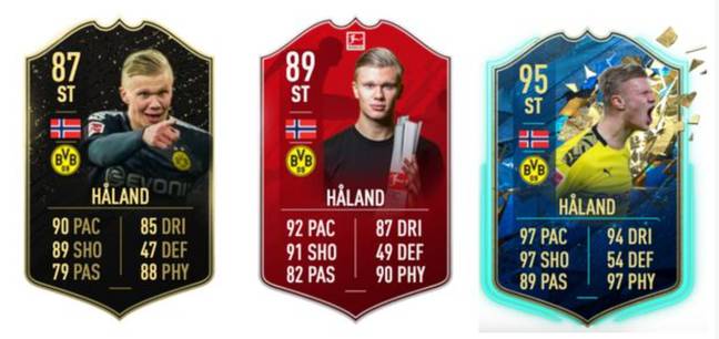 Haaland's performances continued to see him be rewarded with special cards in FIFA 20