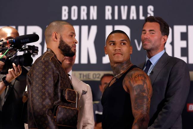 Eubank Jr and Benn at their first press conference. Image: Alamy