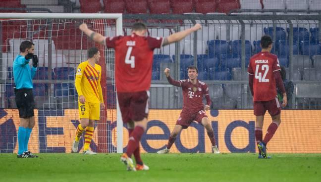 Muller celebrates his goal. Image: PA Images