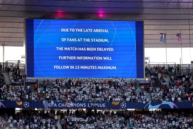 Fans were being blamed straight away for being late but UEFA quickly changed the message. Image: PA Images