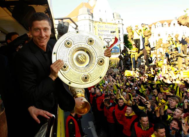 Lewandowski won the title with Dortmund. Image: Alamy