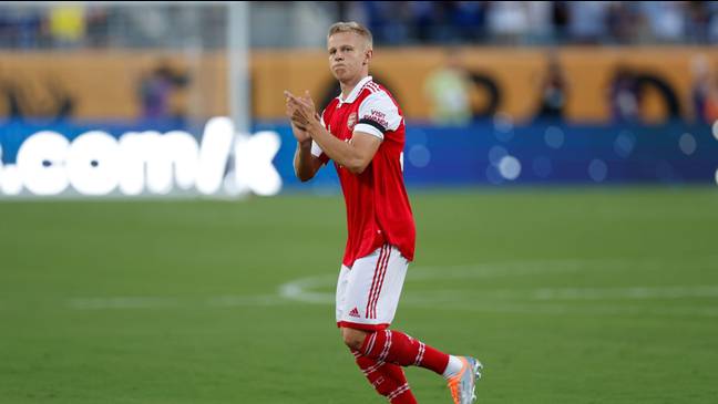 Arsenal midfielder Oleksandr Zinchenko (35) during the game between Chelsea and Arsenal on July 23, 2022 at Camping World Stadium in Orlando, Fl.