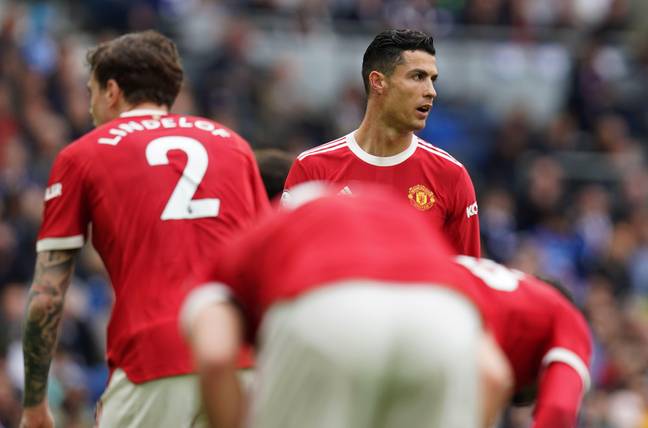 Ronaldo looking unimpressed during United's loss to Brighton on Saturday. Image: PA Images