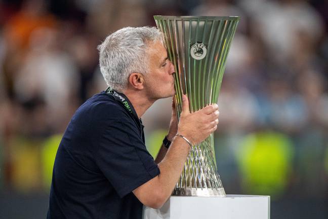 Former Manchester United manager Jose Mourinho wins the Europa Conference League. (Alamy)