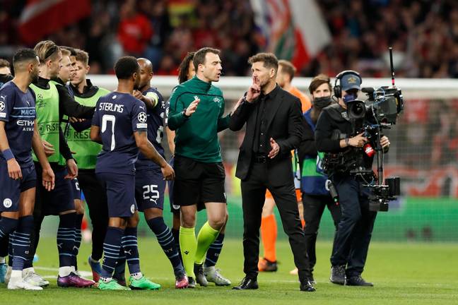 Ironically Simeone wasn't happy with the referee after the City loss. Image: PA Images