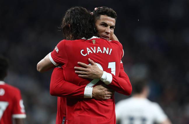 Cavani and Ronaldo did play well together against Spurs. Image: PA Images
