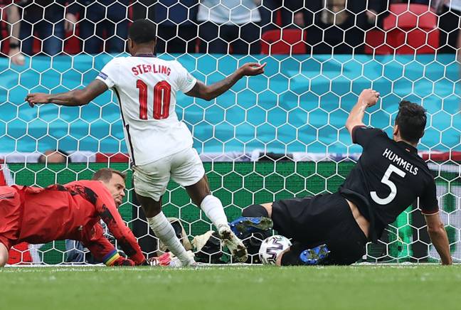 The incident occurred after Sterling had put England 1-0 up. (Image Credit: Alamy)