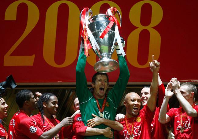 Van der Sar retired three years after winning the Champions League. Image: Alamy