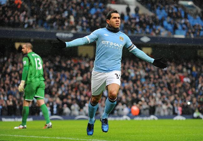 Tevez had goals for Manchester City, Manchester United and West Ham. Image: Alamy