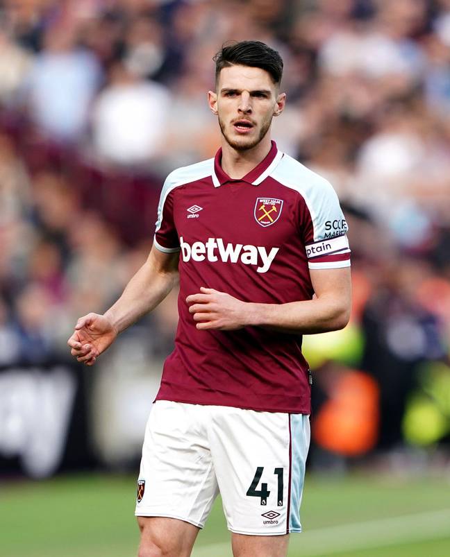West Ham United's Declan Rice during the Premier League match at the London Stadium. (Alamy)