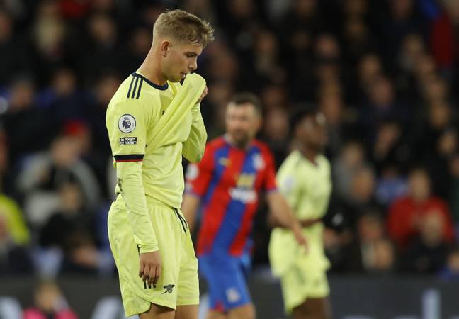 Smith Rowe had a frustrating night on Monday. Image: PA Images