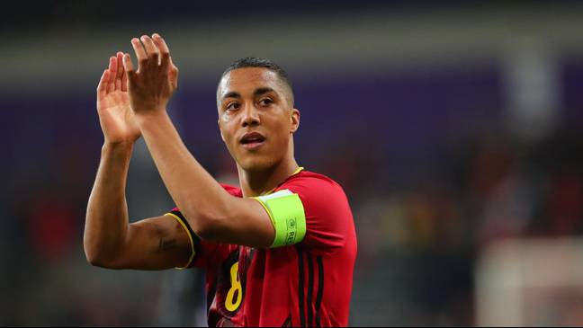 Brussels, Belgium. 29th Mar, 2022. Belgium's Youri Tielemans greets spectators after the international friendly football match between Belgium and Burkina Faso in Brussels, Belgium, on March 29, 2022.