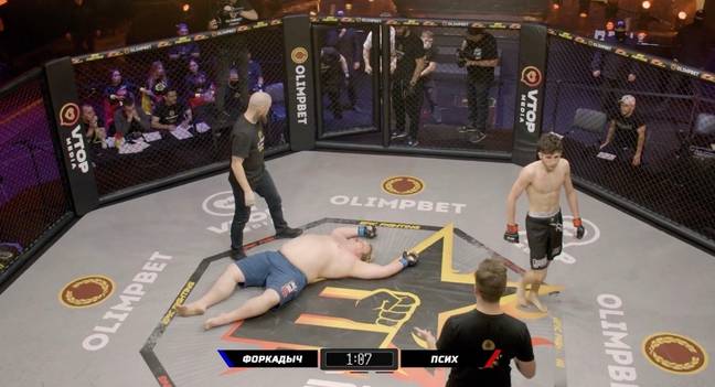 Belyaev was floored by his opponent's cheap shot (Image: Epic Fighting ChampionshIp)
