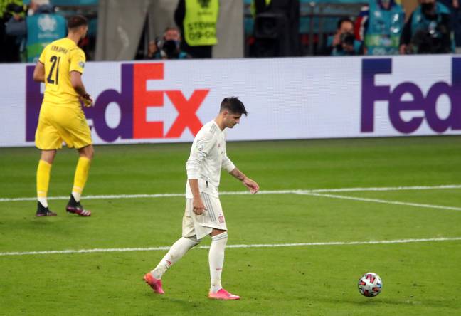 Morata scored in the Euro 2020 semi final but then missed the decisive penalty. Image: PA Images