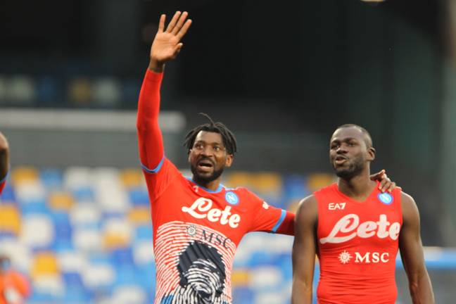 Zambo Anguissa and Koulibaly after a Napoli game. (Image Credit: Alamy)