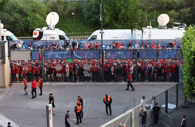 Fans locked out of the stadium. Image: Alamy