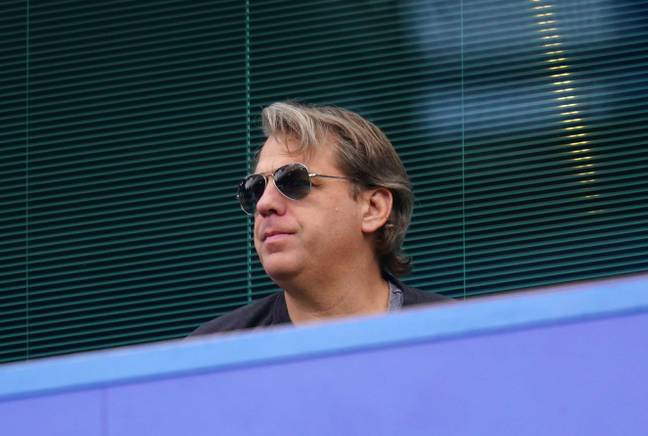 Chelsea's soon to be owner Todd Boehly sits in the stands at Stamford Bridge. Image: PA Images