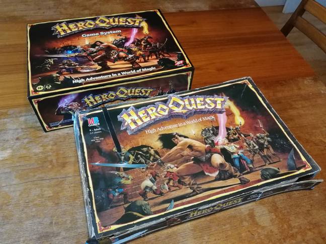 Here’s my old (battered, loved) HeroQuest next to the new version / Credit: the author