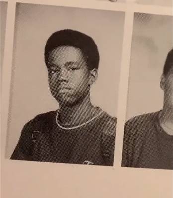 A young Kanye in his high school yearbook. Credit: TikTok/@abby.richardson16