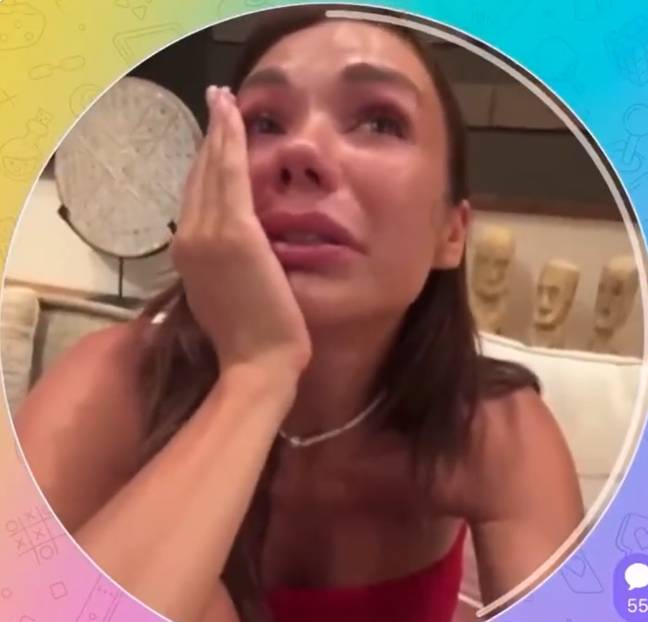 A Russian influencer has been filmed crying about Instagram being banned in the country. Credit: Twitter/@nexta_tv