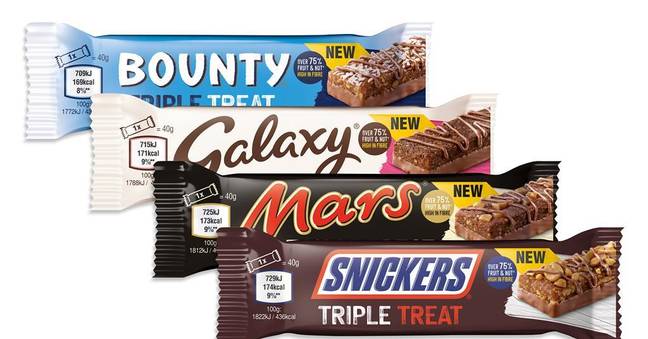 The 'Triple Treat' range of Mars confectionery. Credit: Mars