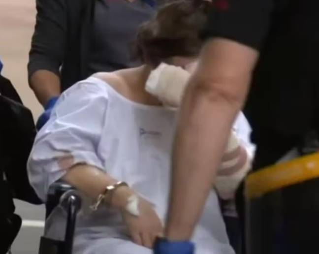 Jasmine Everleigh was taken to hospital after she was apprehended with cuts on her hands. Credit: 7News