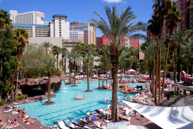 The pair met at the Flamingo in Las Vegas Credit: Jeffrey Isaac Greenberg 5+/Alamy Stock Photo