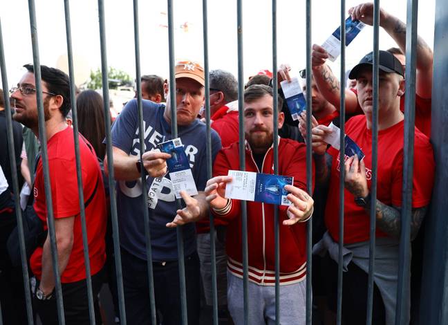 Many of the fans stuck outside claimed to have tickets. Credit: Alamy