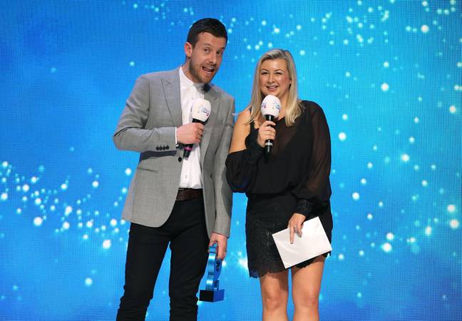 Chris Ramsey and Rosie Ramsey present the award for Best Song of 2019 on stage at the Global Awards 2020, Credit: Alamy