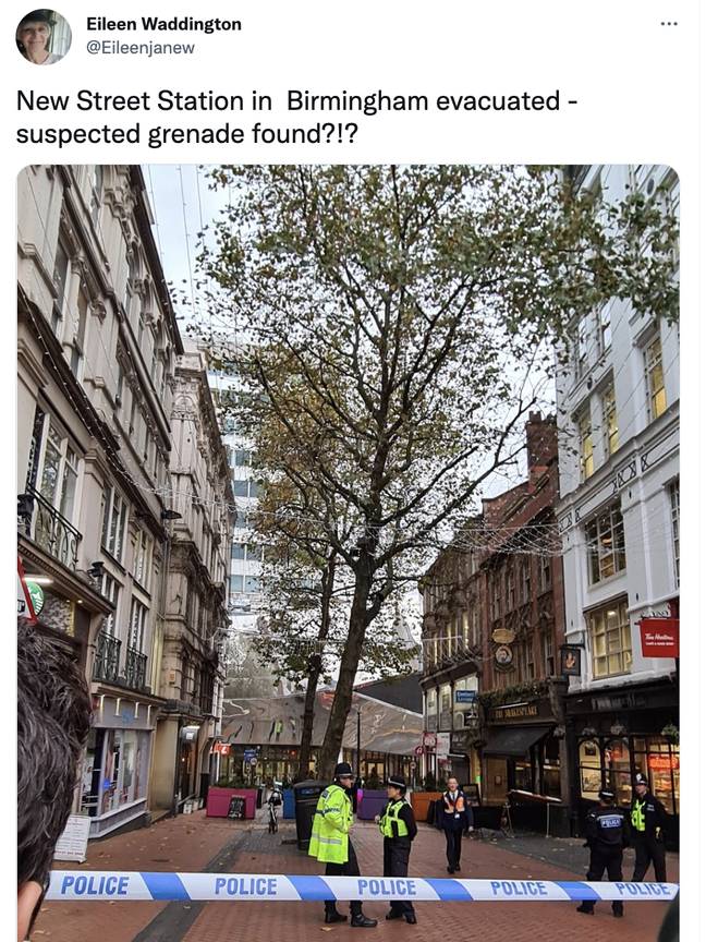 TrivDaily - UK train station evacuated after 'grenade' is found on platform 46 The station was cordoned off after the report. Credit: @Eileenjanew/Twitter