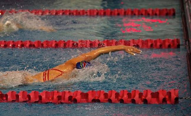 Thomas smashed several records during a recent tournament. Credit: UPenn Swimming and Diving 