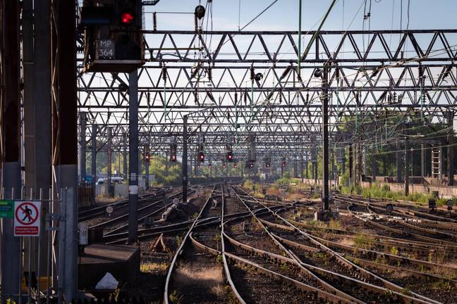 Train tracks are at risk of 'buckling' due to the extremely high temperatures.  Credit: Alamy