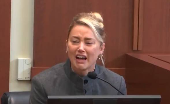 Heard was emotional as she gave evidence in court. Credit: Law and Crime Network