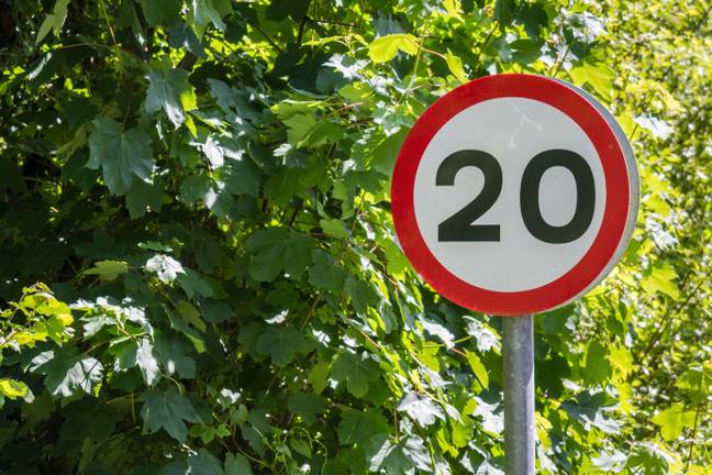 The speed limit is expected to be lowered to 20 miles per hour in some parts of the UK. Credit: Alamy.