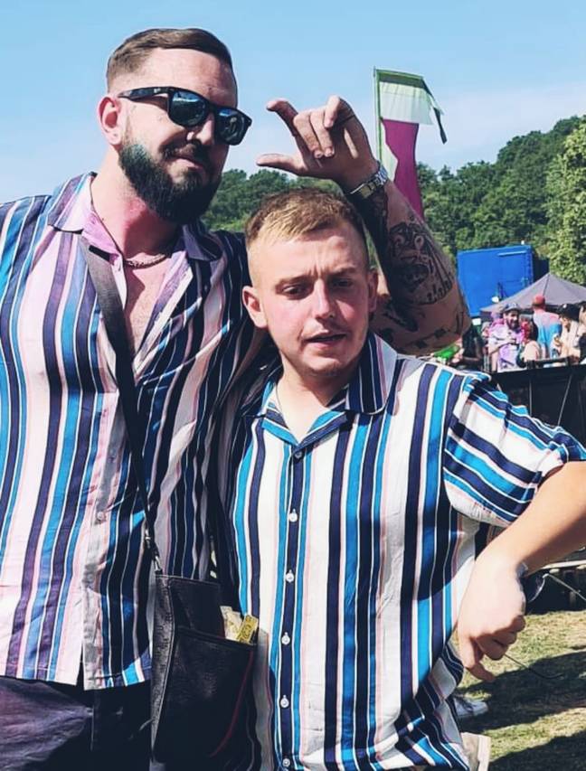 Thomas (left) is hoping to take his mate on the tallest rollercoaster in Europe. Credit: SWNS
