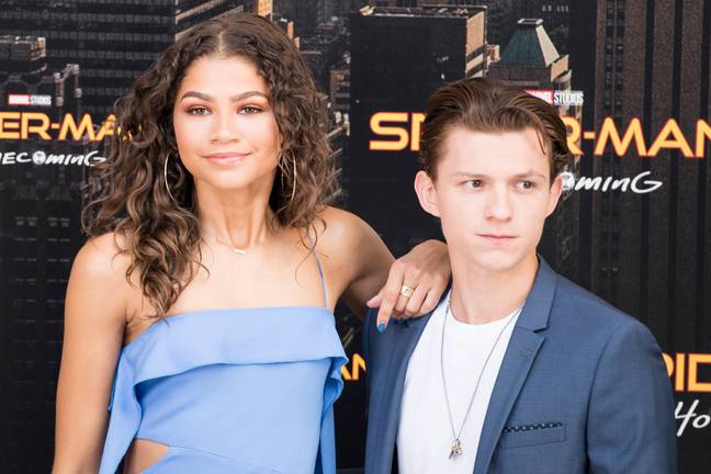 Zendaya and Tom Holland promoting the first Spider-Man movie in 2017