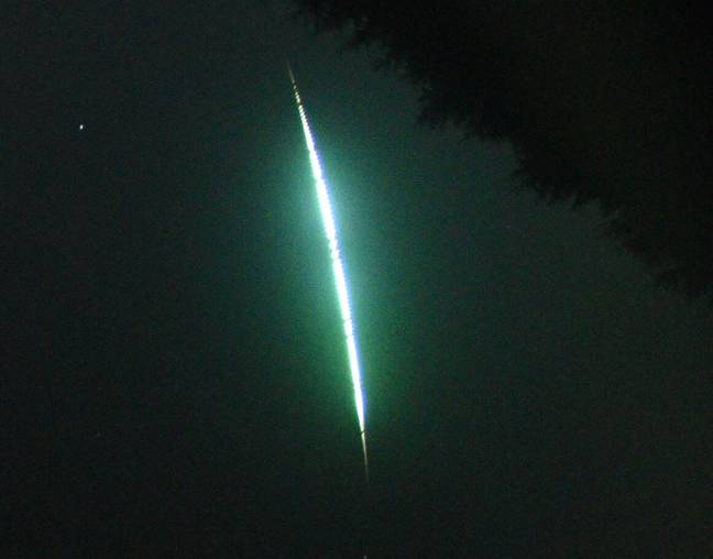Many members of the public were lucky enough to catch a glimpse of the meteor which struck Earth's surface on 12 May. Credit: UKFAll