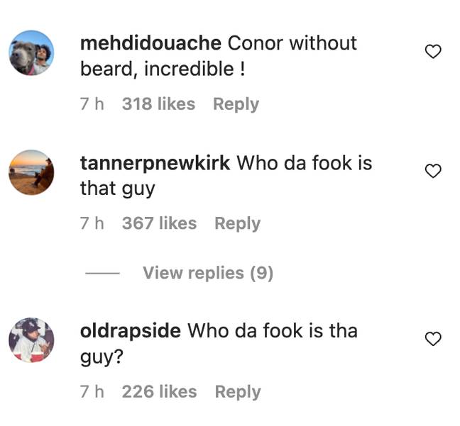 Fans were taken aback by McGregor's lack of beard.