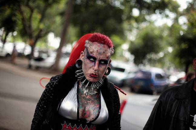 Maria Jose Cristerna is recognised by the Guinness World Records as the most tattooed woman in the world. Credit: REUTERS/Alamy Stock Photo