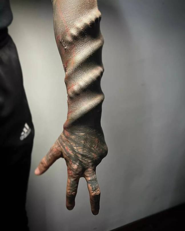 Loffredo also has implants under his skin. Instagram/@the_black_alien_project