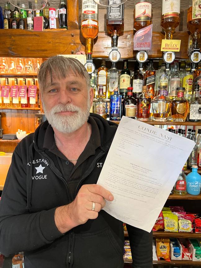 Mark sent his own letter back telling the publisher he wouldn't be changing the pub's name. Credit: BPM Media