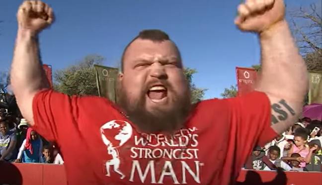 At the start of the day he was a mess.  At the end of the day, he was a champion.  Credit: The World's Strongest Man