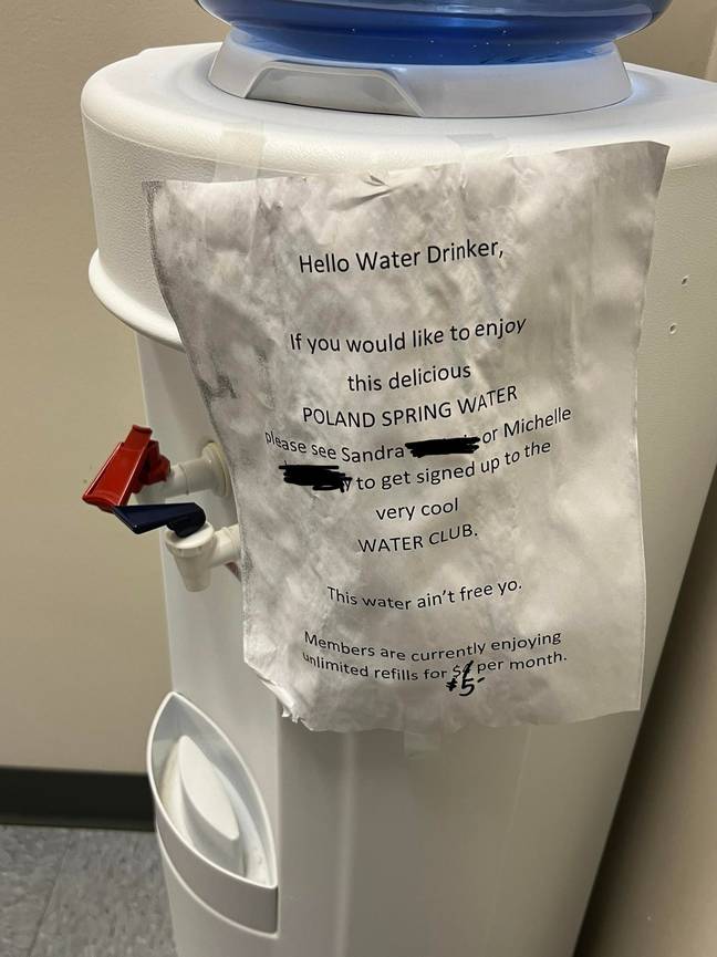 'This water ain't free yo.' Credit: @RemyBrady/Reddit