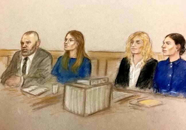 The sketch artist depicted Wayne and Coleen in court. Credit: SWNS