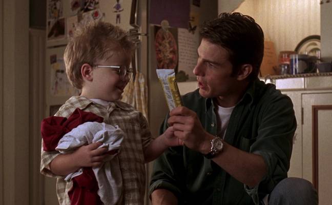 Tom Cruise and Jonathan Lipnicki in the 1996 Jerry Maguire. Credit: TriStar Films