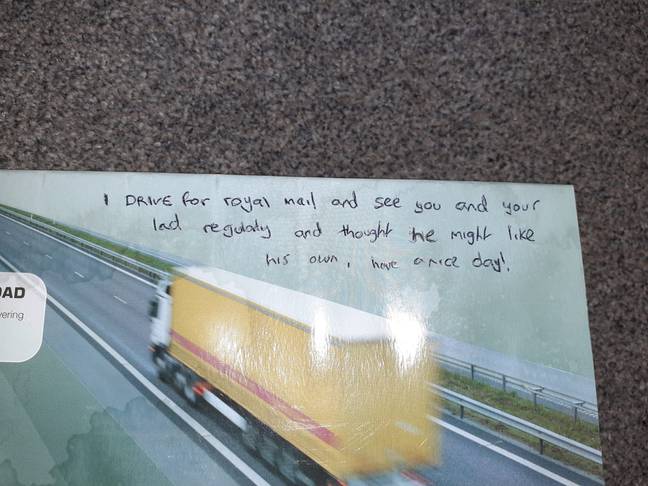 The gift also came with a handwritten message addressed to Alex and Darren. Credit: Darren Chesters/BPM Media