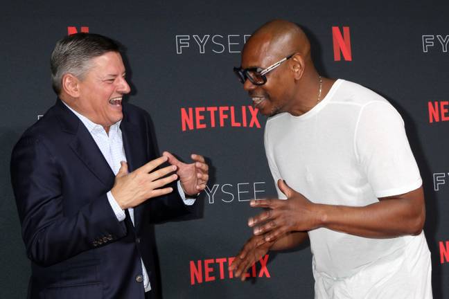 Ted Sarandos and Dave Chappelle.  Credit: Everett Collection Inc / Alamy