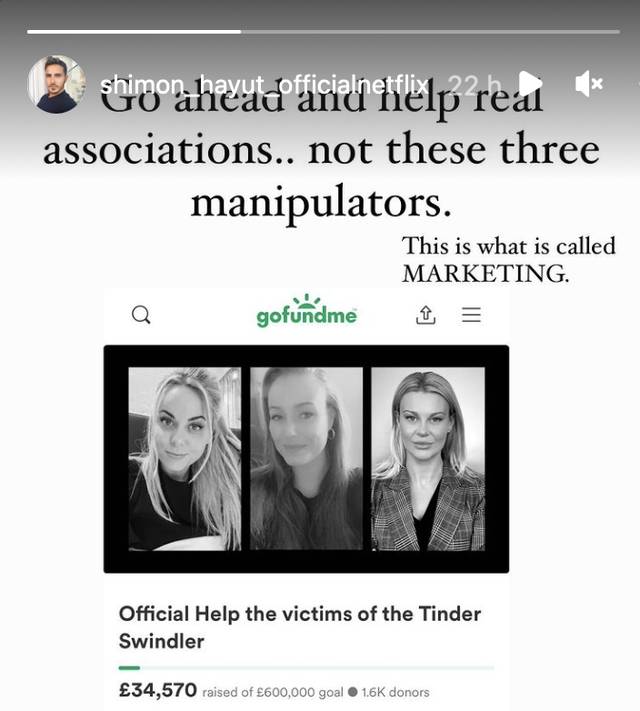 Simon Leviev, A.K.A The Tinder Swindler, has criticised a new GoFundMe page which was organised by his victims (Instagram Simon Leviev).