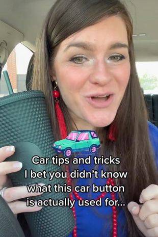 &quot;If you're sitting in front of other cars where you'll be getting all the exhaust fumes sucked into your car, you use this button so that the air inside your car recirculates and you don't suck in all that bad air.&quot; Credit: @megansbubble/TikTok 