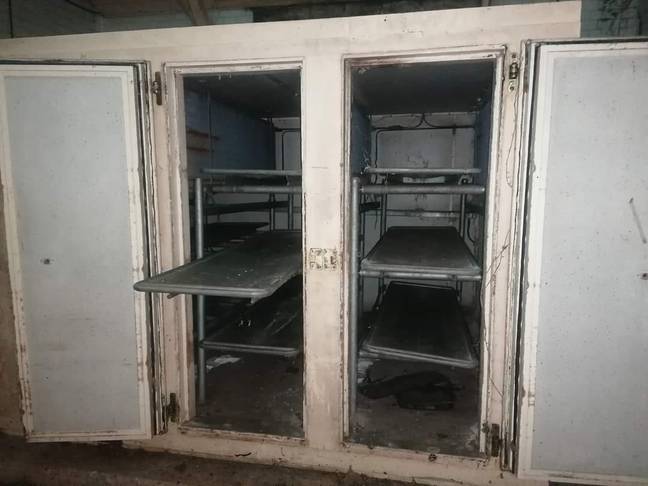 The body lockers in a morgue discovered by explorers. Credit: Urbexcr/ Facebook